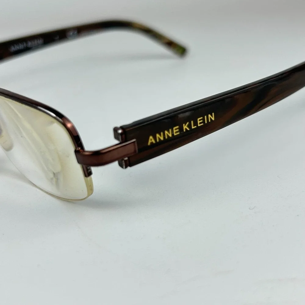 Anne Klein AK 9109 531 Womens Eyeglasses Frame Brown Half‎ Rim 50-17-135 mm